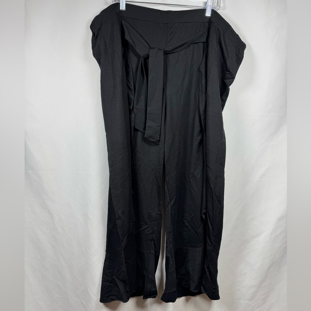 Truth + Style Black Regular Flounced Stretch Woven Pants Black 3X